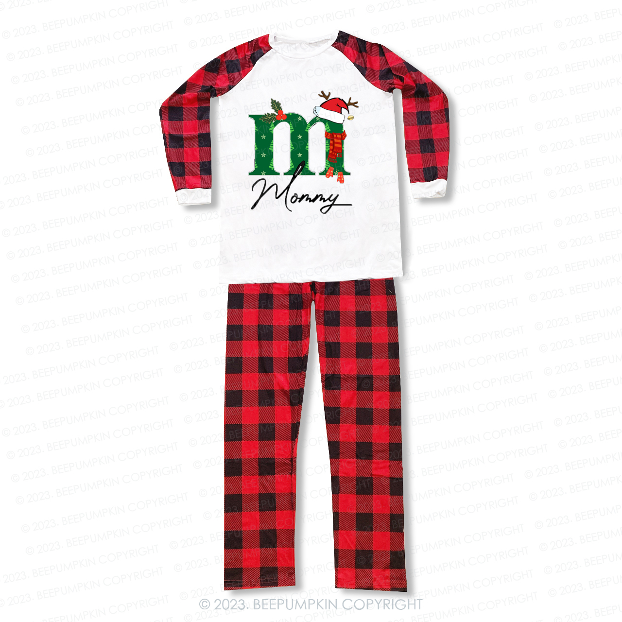 Personalized Lucky Monogrammed Family Christmas Matching Pajamas
