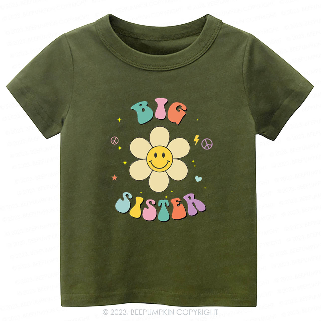 Personalized Smiley Face Flower Sibling -Toddler Tees