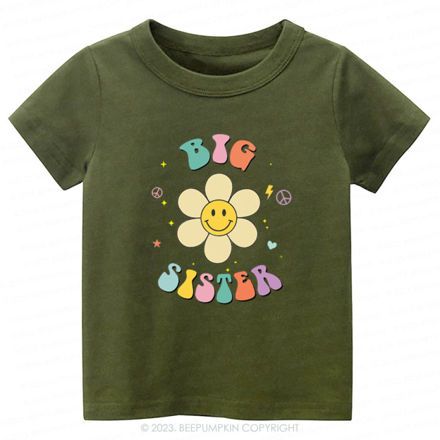 Personalized Smiley Face Flower Sibling -Toddler Tees