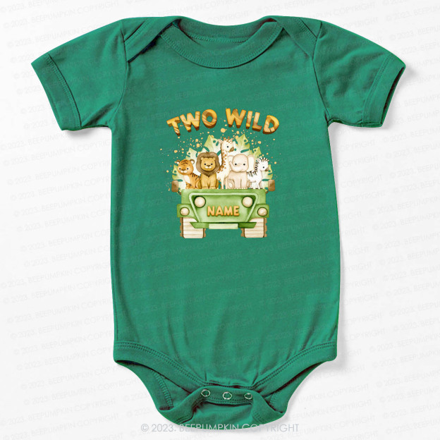Two Wild Named Safari Bodysuit For Baby