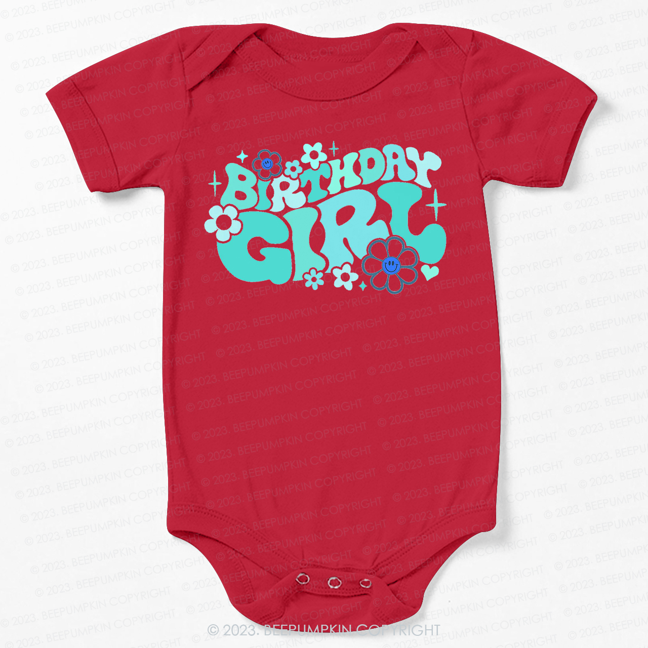 Pink Retro Birthday Bodysuit For Baby