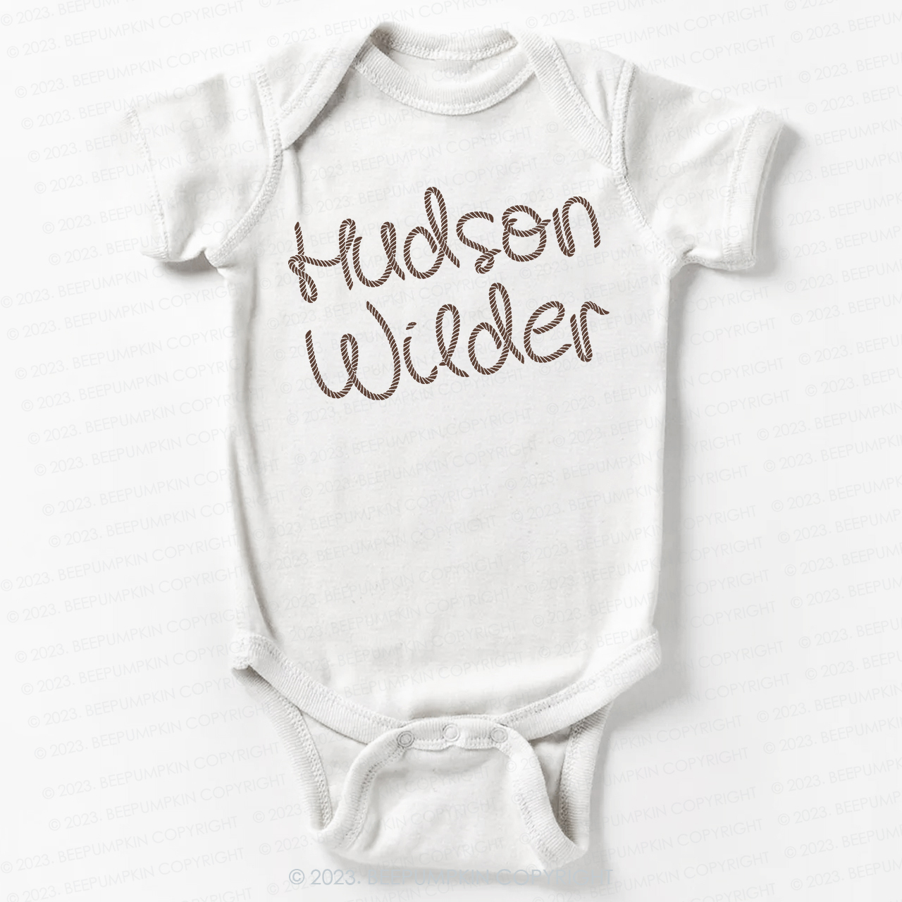 Western Rope With Custom Name Bodysuit For Baby