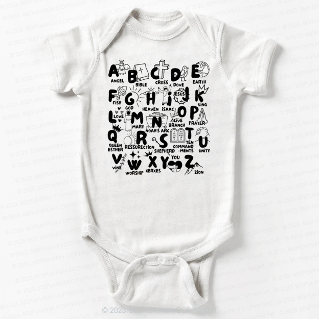 Biblical Alphabet Cut File Bodysuit For Baby