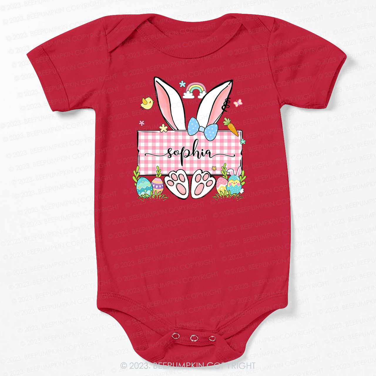 Personalized Name Easter Bunny Bodysuit For Baby