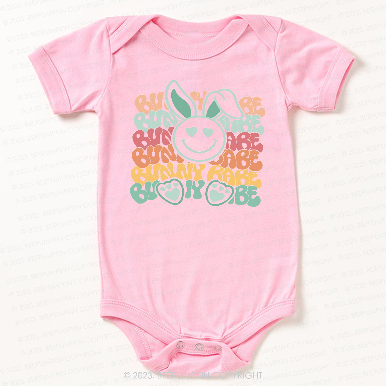 Cute Retro Graphic Bunny Babe Bodysuit For Baby