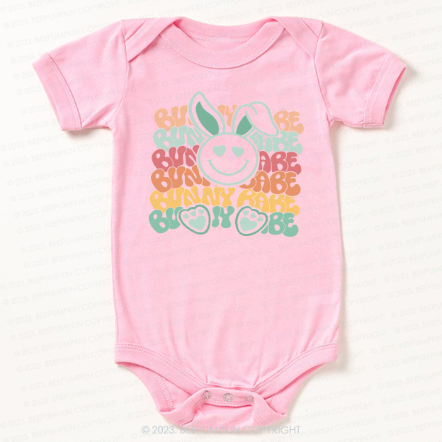 Cute Retro Graphic Bunny Babe Bodysuit For Baby