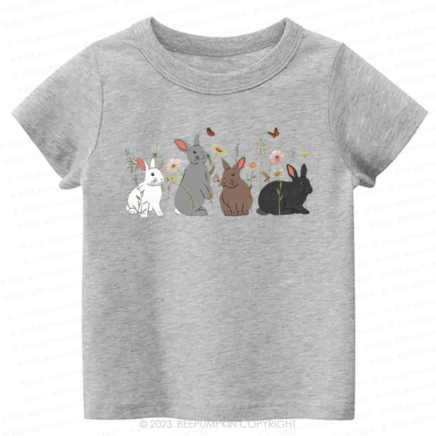 Floral Butterfly Bunny Easter -Toddler Tees