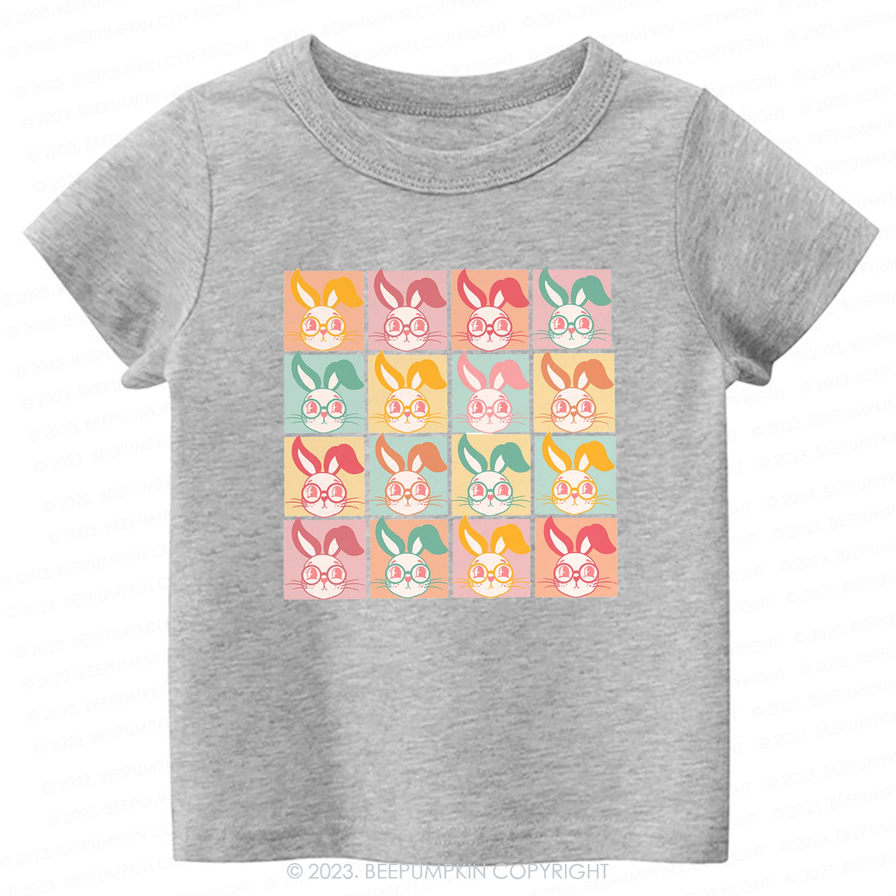 Checkered Bunny Kids Retro -Toddler Tees