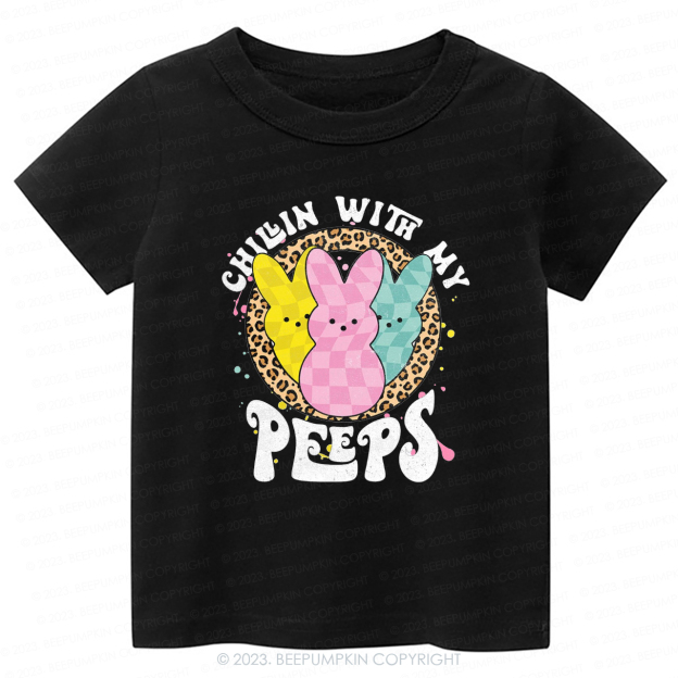 Chillin' with My Peeps Leopard-Toddler Tees