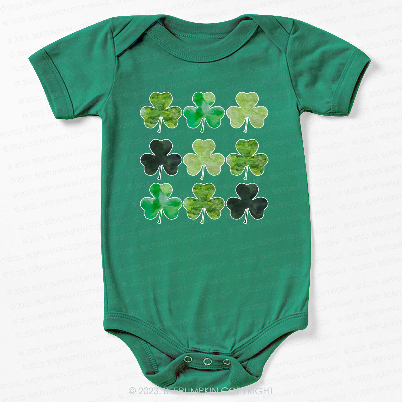 Watercolor Clovers St.Patricks Day Bodysuit For Baby