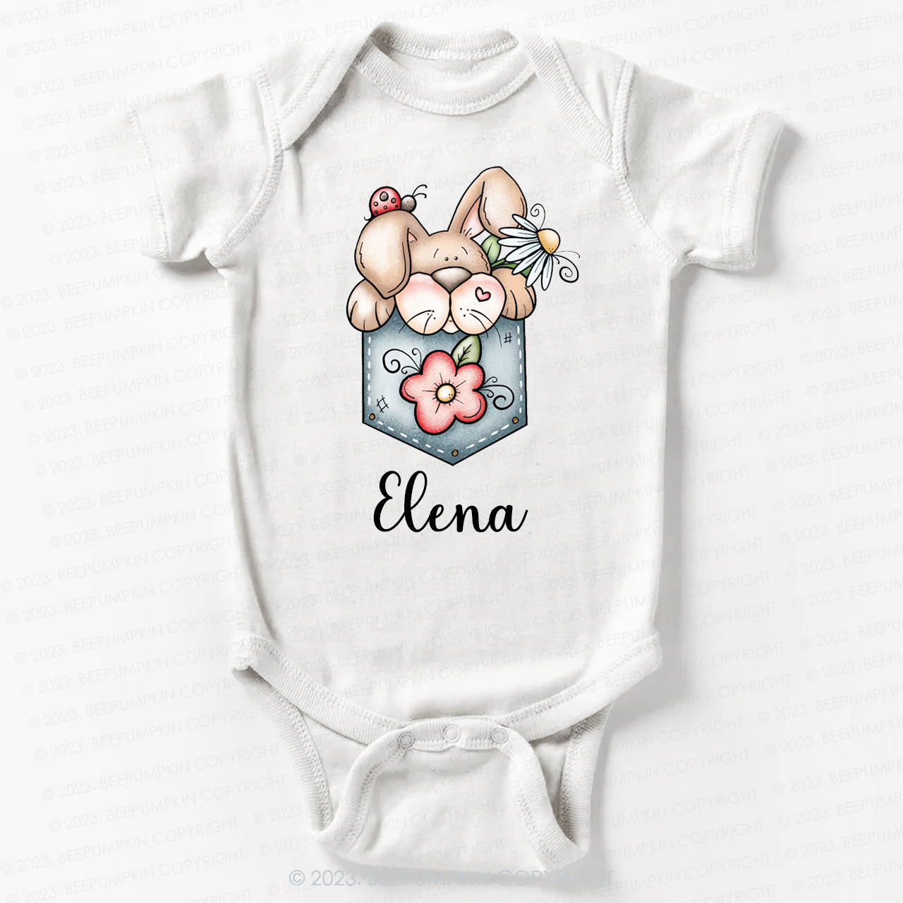 Pocket Bunny Hoppy Easter Bodysuit For Baby
