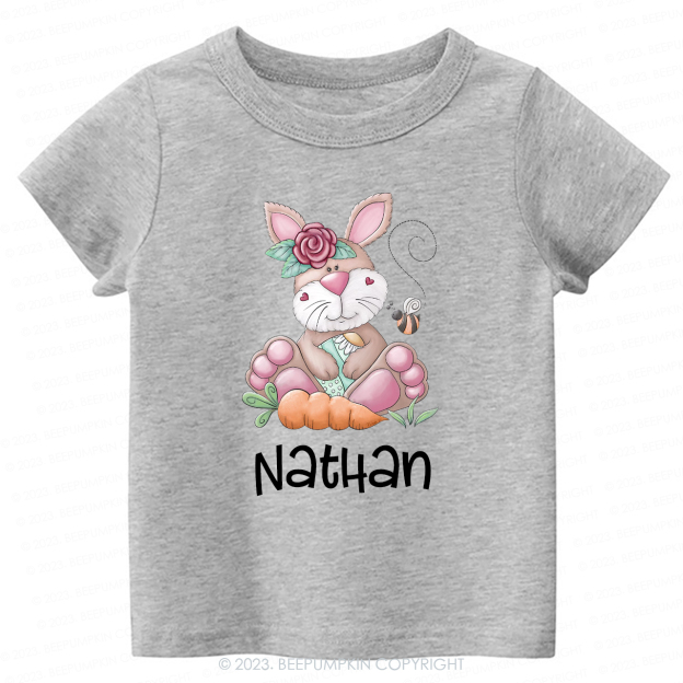 Personalized Spring Happy Bunny Easter Toddler Tees