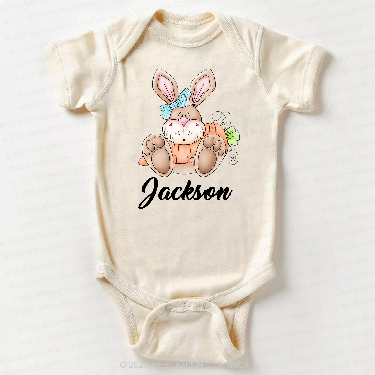 Spring Bunny Rabbit with Carrot Easter Bodysuit For Baby