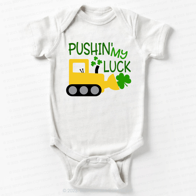 Pushin' My Luck St.Patricks Day Bodysuit For Baby