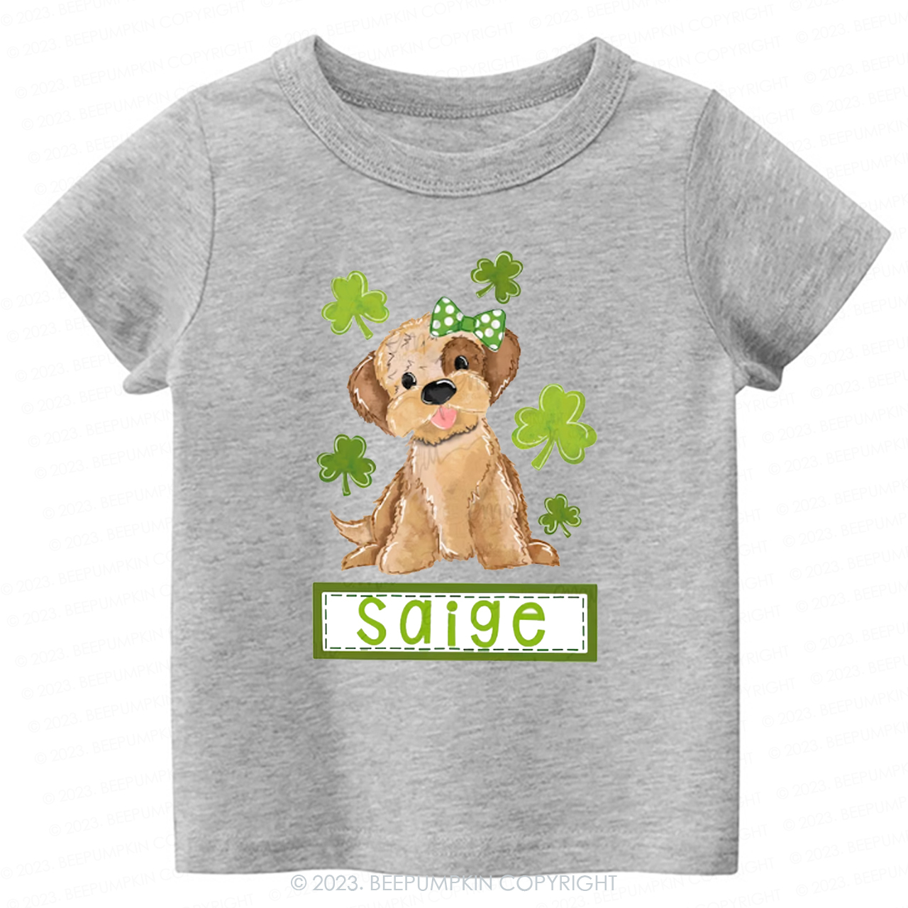 Polka Dot Bow Dog -Toddler Tees