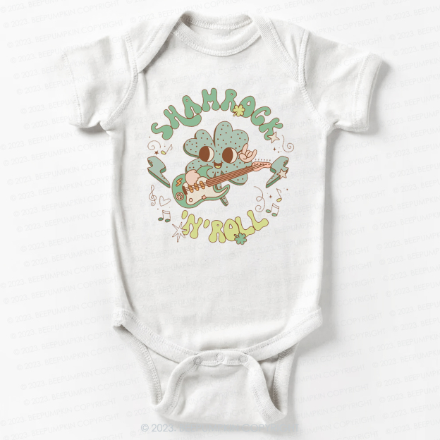 Shamrock N' Roll St.Patricks Day Bodysuit For Baby