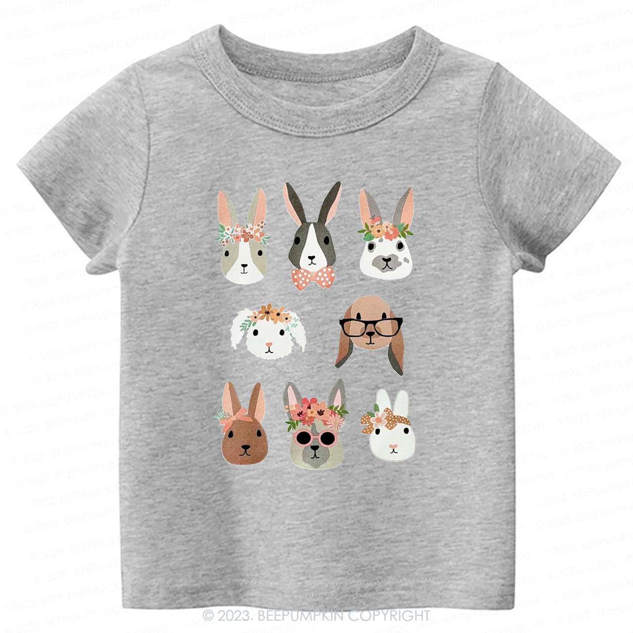 Cute Girl Bunny And Dog Easter Bunny-Toddler Tees