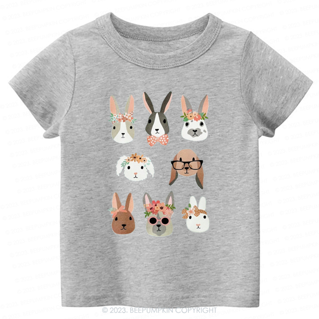 Cute Girl Bunny And Dog Easter Bunny-Toddler Tees