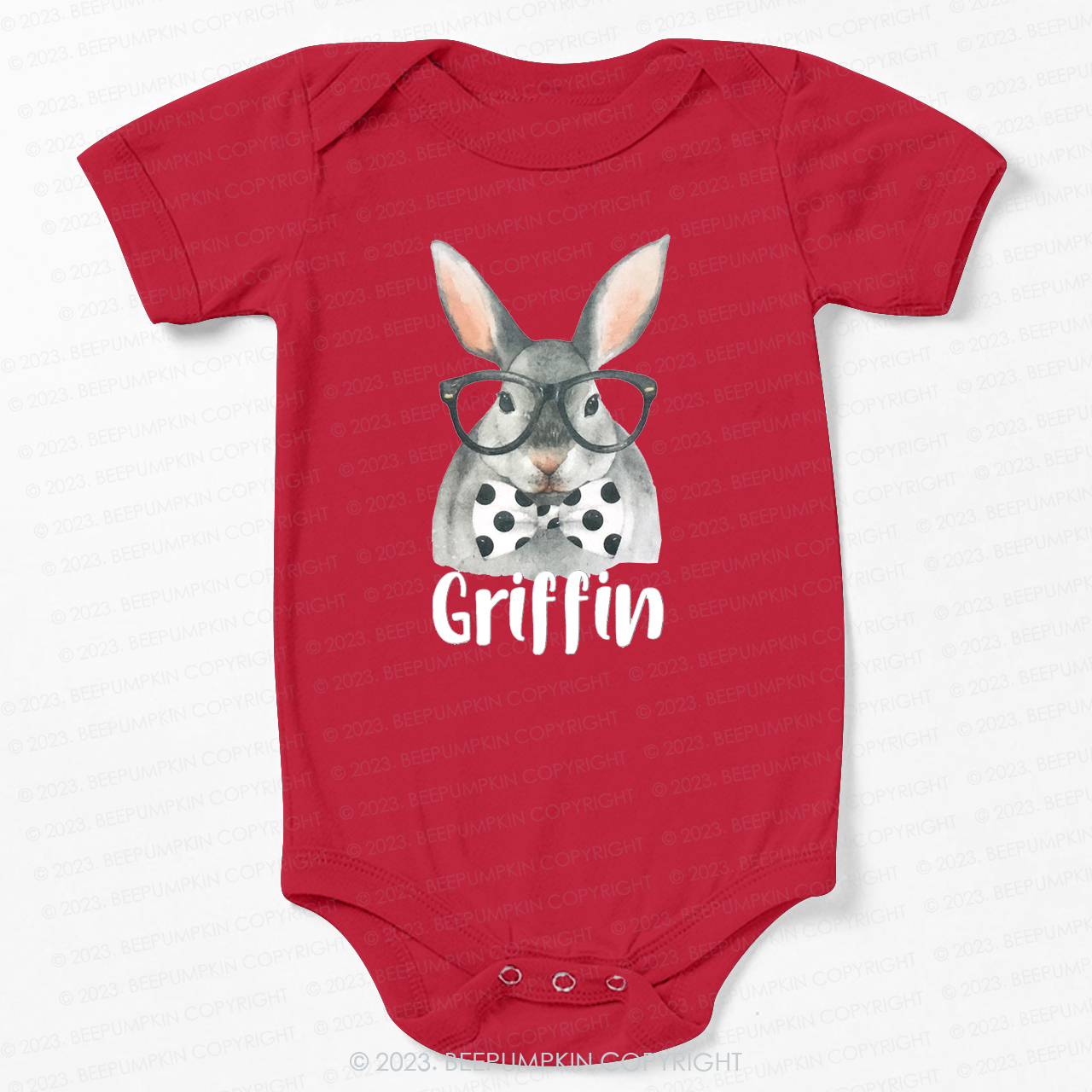 Personalized Easter Raglan Hipster Bunny Bodysuit For Baby