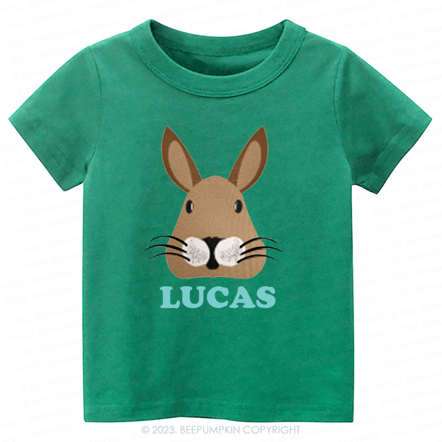 Personalized Easter Brown Bunny -Toddler Tees