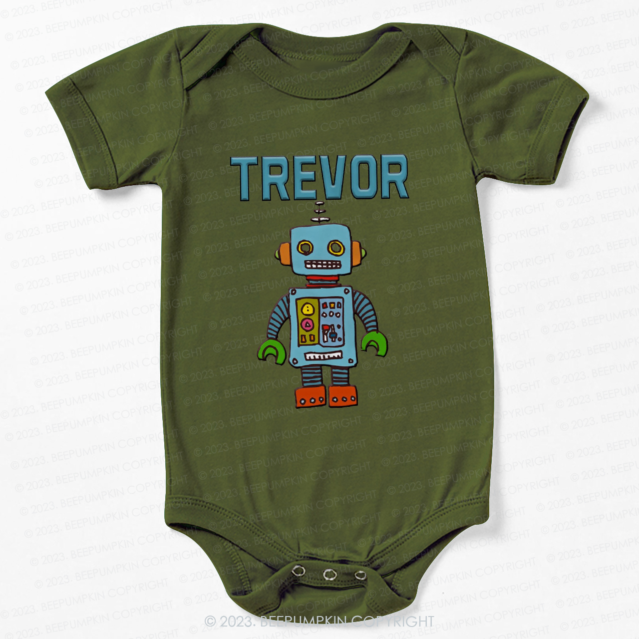 Personalized Robot Theme Bodysuit For Baby