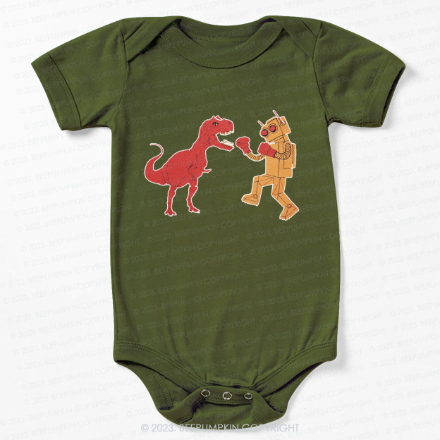 Kids Dinosaur Vs Robot Bodysuit For Baby