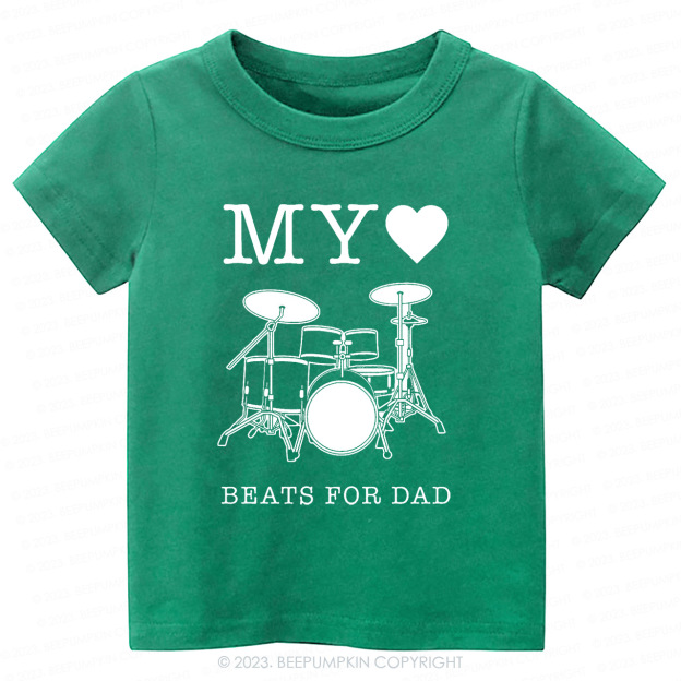 My Heart Beats For Dad Kids Shirt