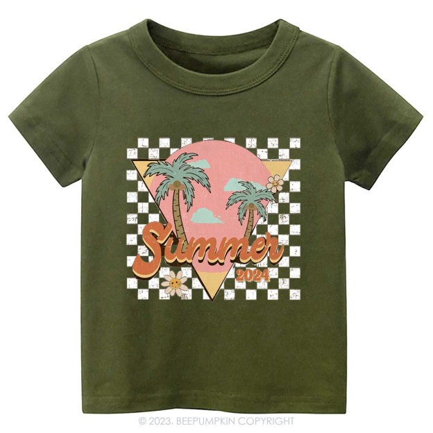 Retro Summer 2024 Palm Tree Kids Shirt