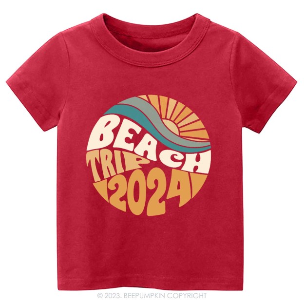 Beach Trip 2024 Tree Kids Shirt
