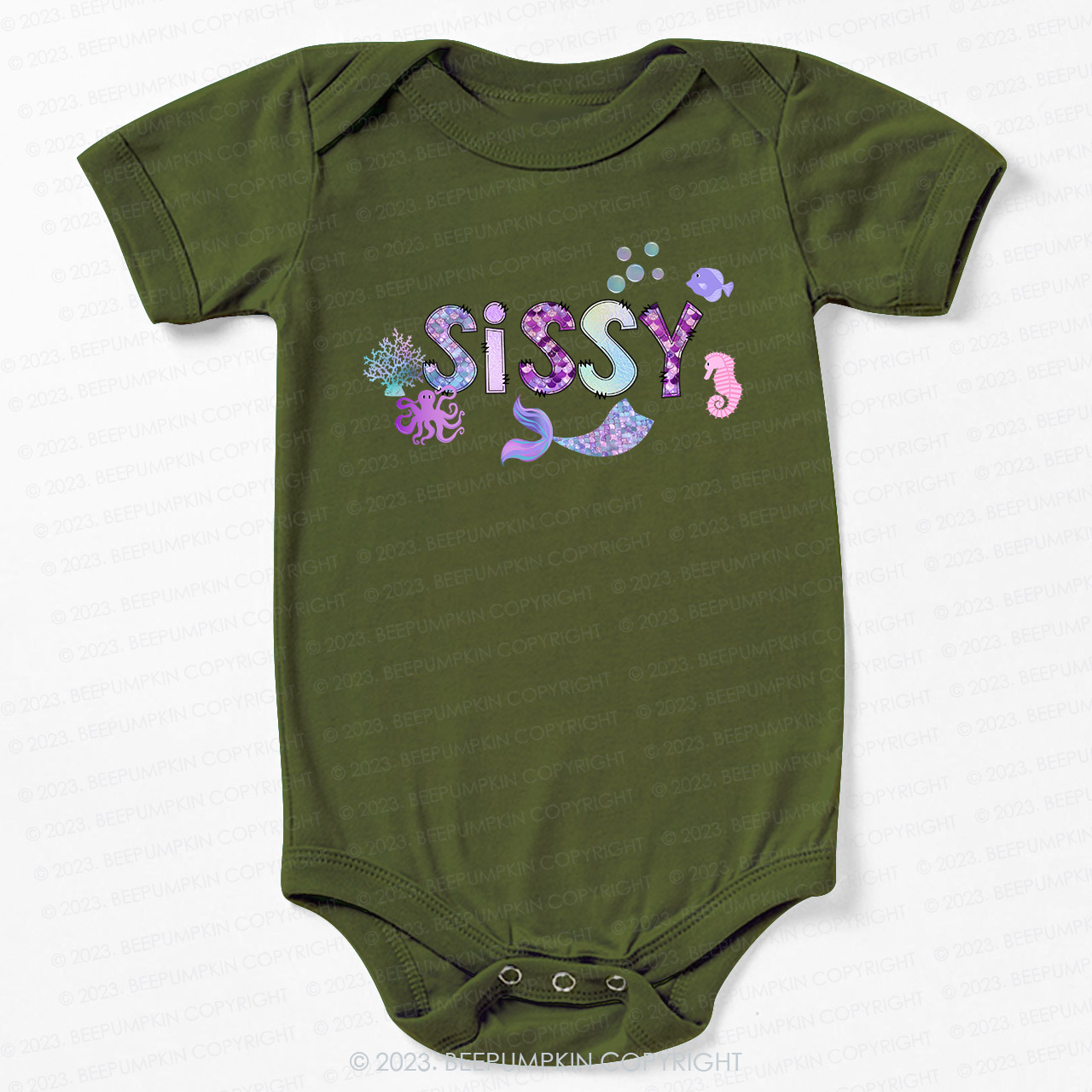 Ocean Mermaid Bodysuit For Baby