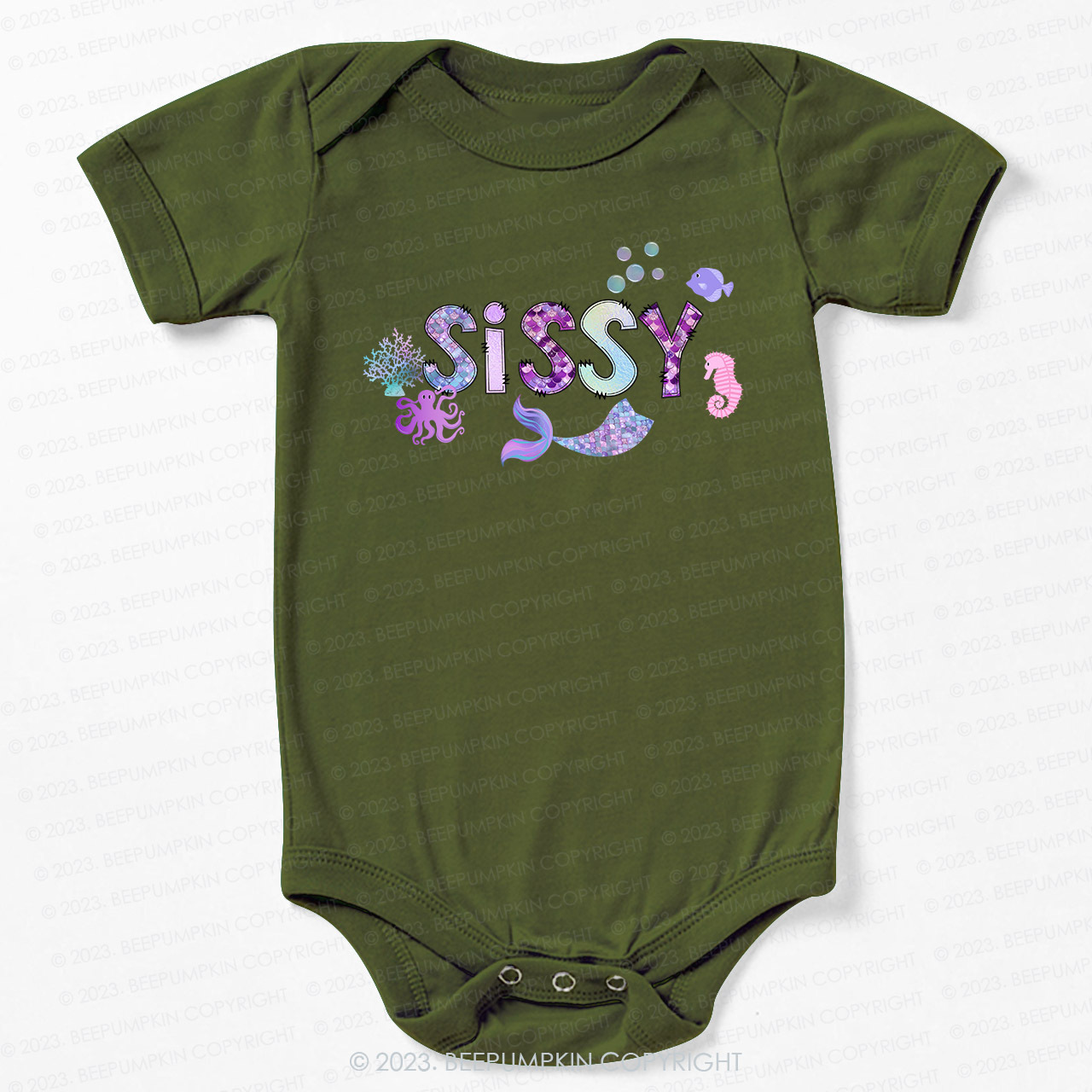 Ocean Mermaid Bodysuit For Baby