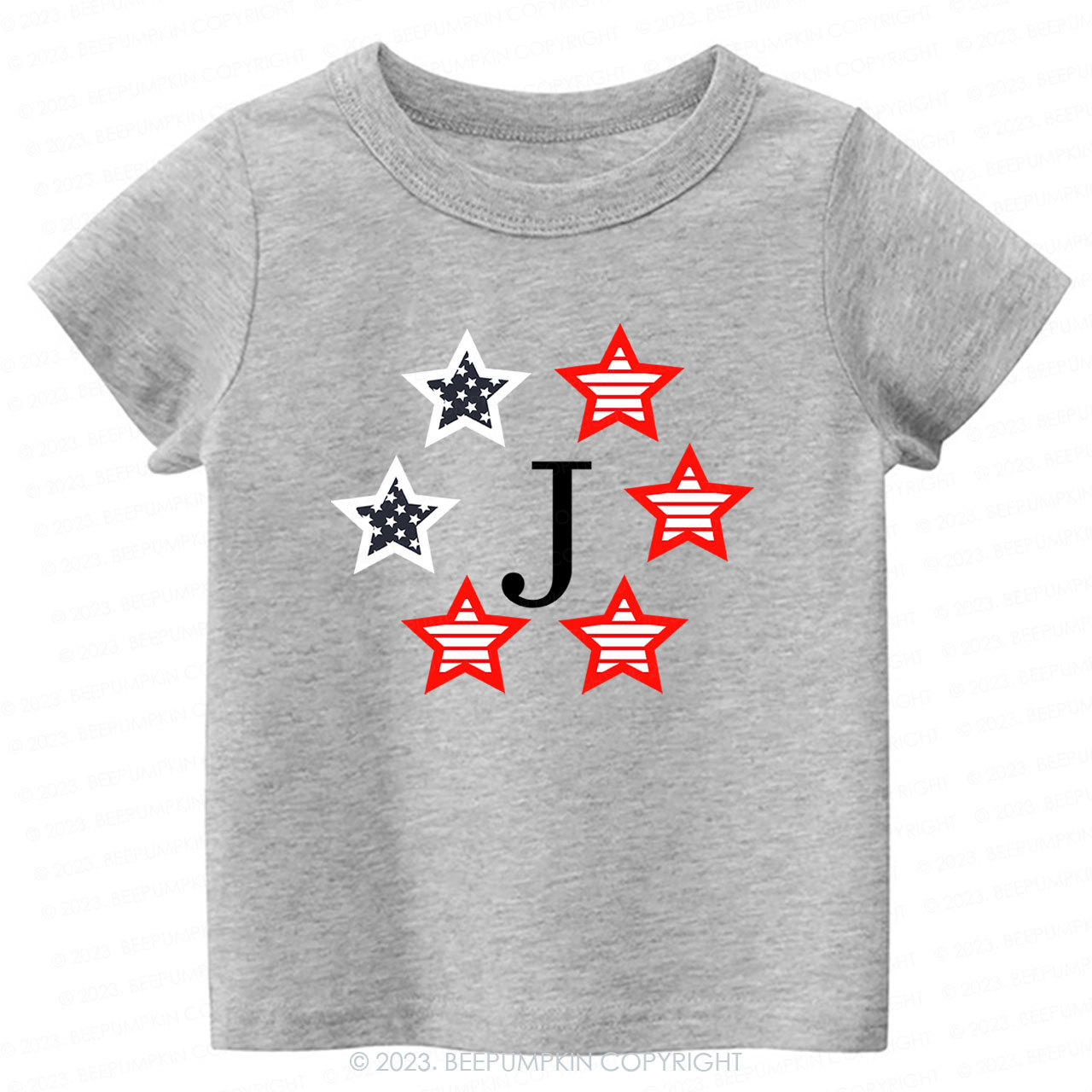 Monogrammed Embroidered Stars Shirt For Kids