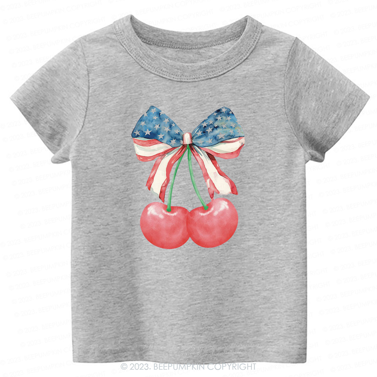 Cherries with American Bow Shirt For Kids