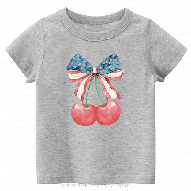 Cherries with American Bow Shirt For Kids