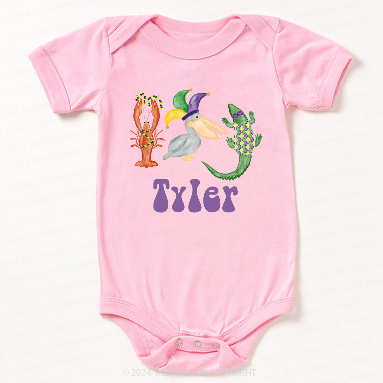 Personalized Mardi Gras Bodysuit For Baby 