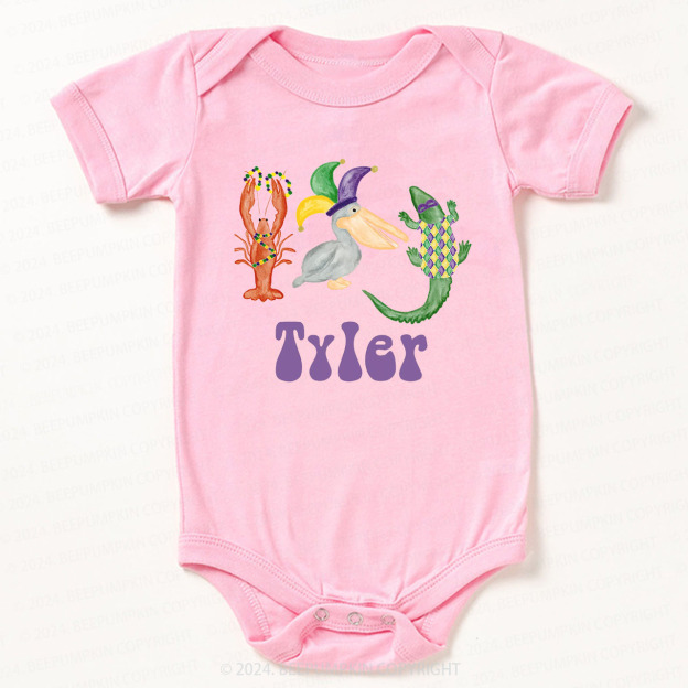Personalized Mardi Gras Bodysuit For Baby 