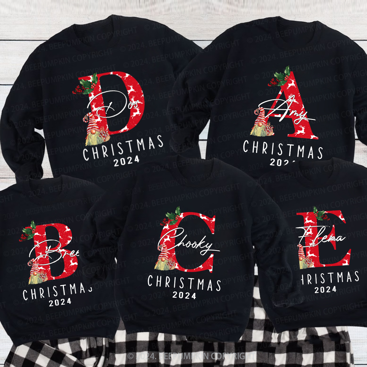 Personalized Monogrammed Family Christmas Gift Sweatshirts