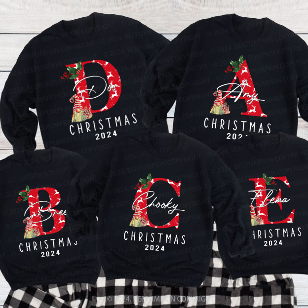 Personalized Monogrammed Family Christmas Gift Sweatshirts