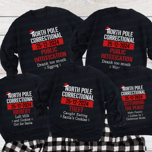 Funny Group Christmas North Pole Correctional Matching Sweatshirts