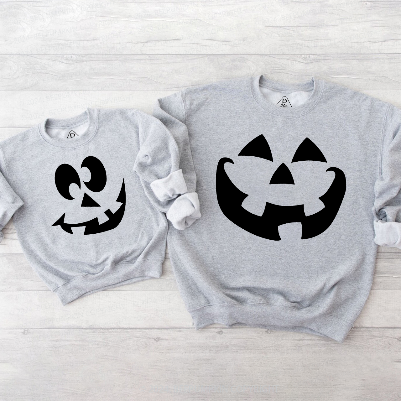  Halloween Pumpkin Face Family Matching Sweatshirt