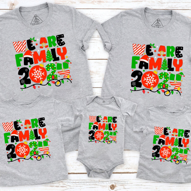 We Are Family Christmas Family Matching T-Shirts