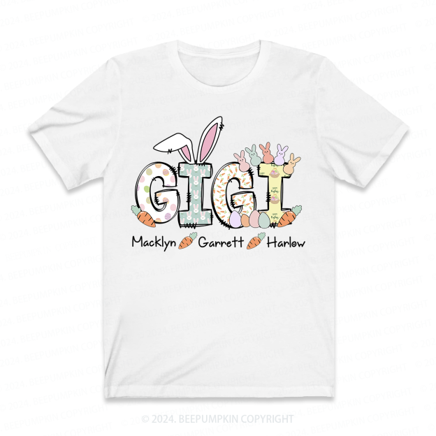Grandma Bunny With Gigi Easter Tees