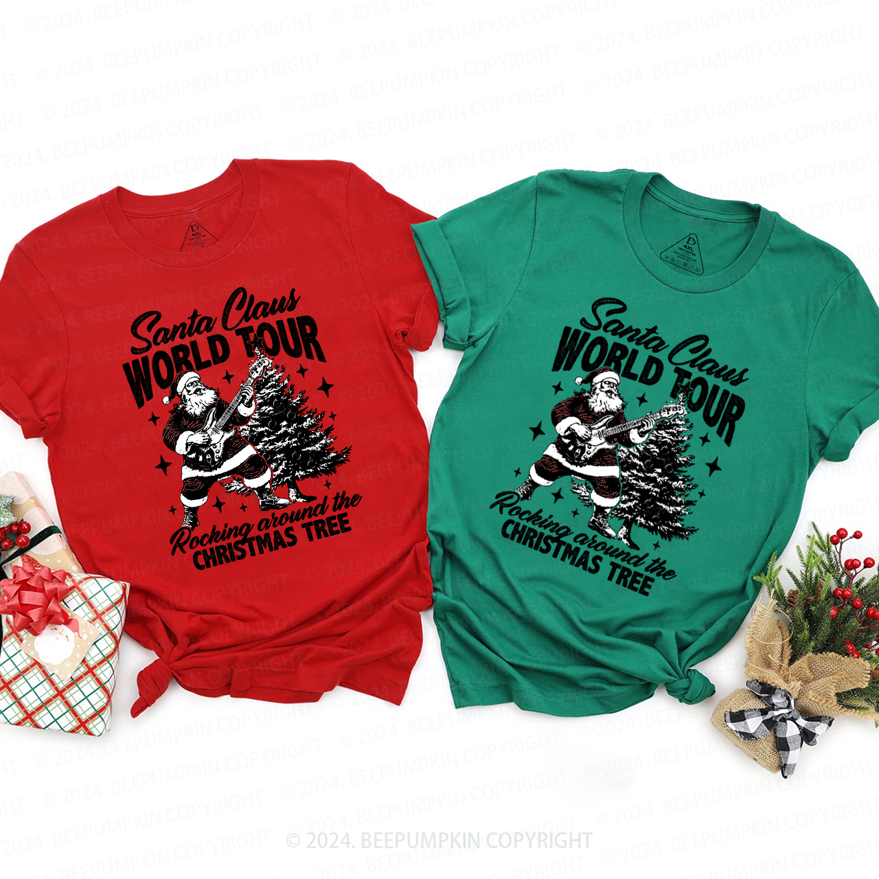 Santa Claus World Tour Family Matching T-Shirts Beepumpkin