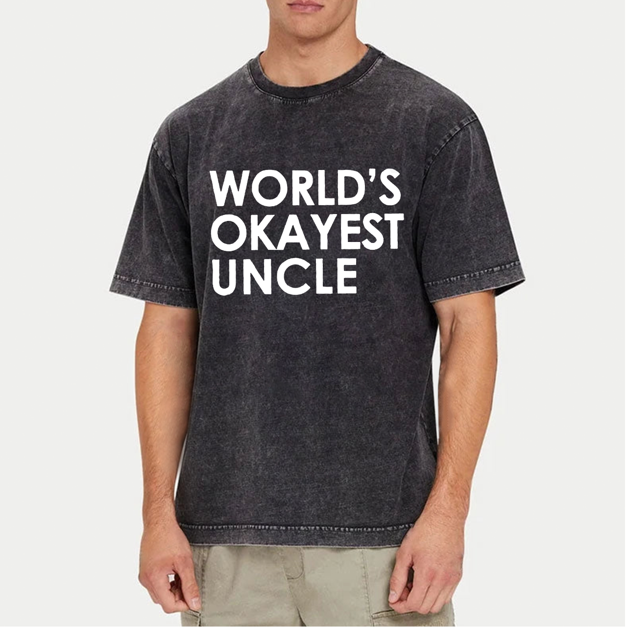 World's Okayest UNCLE Washed T-Shirts 