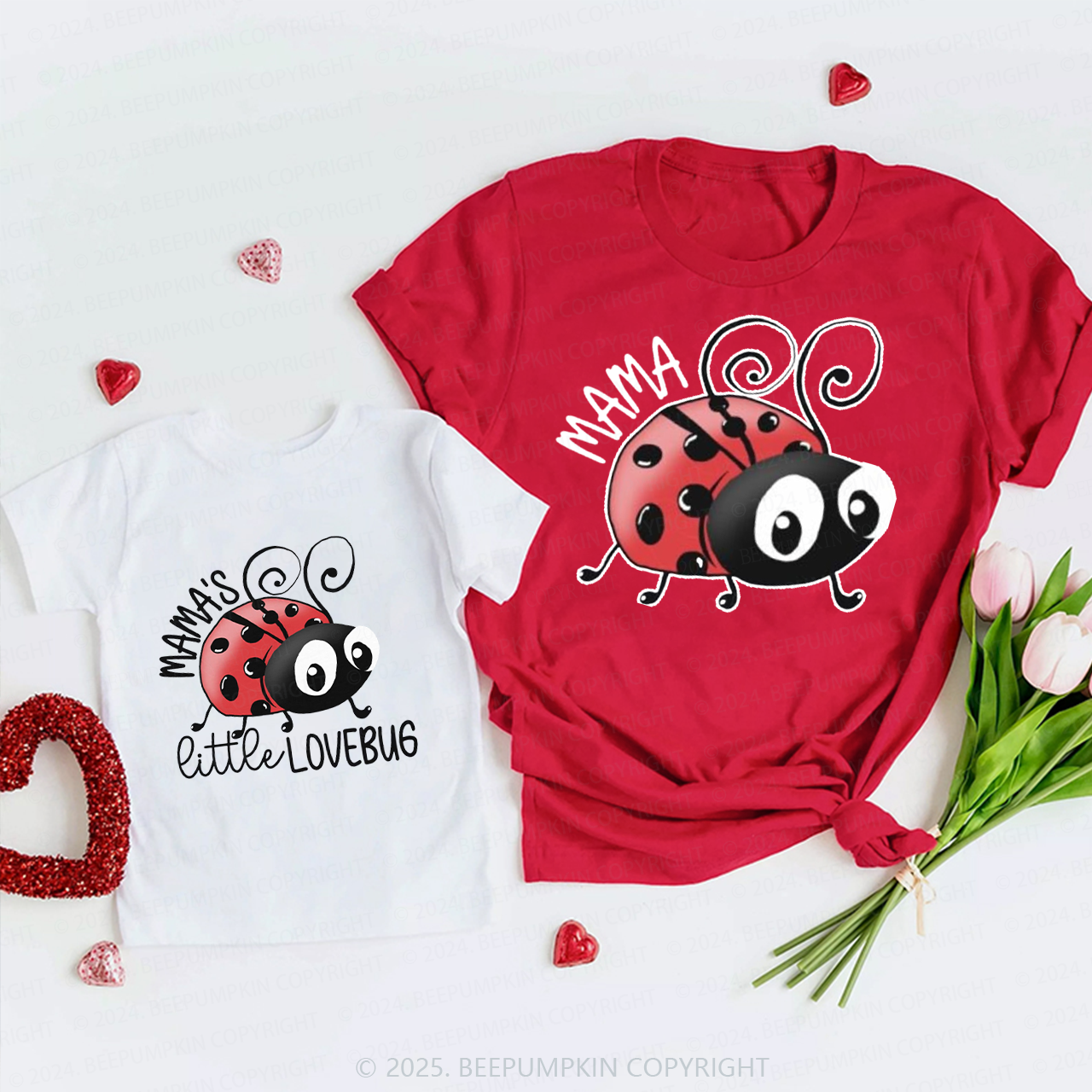 Mama's Little Lovebug Family Matching Valentine's Shirts