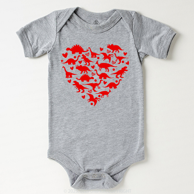Dinosaur Valentine's Day Bodysuit Beepumpkin