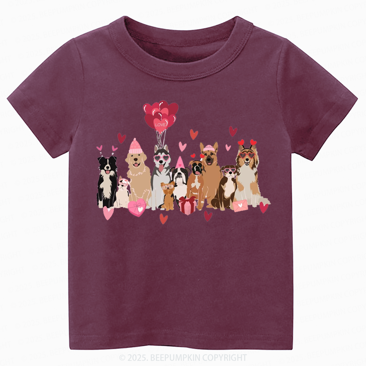 Dog Valentine's Day Toddler&Kid's Tees Beepumpkin