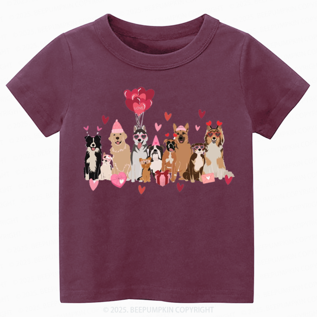 Dog Valentine's Day Toddler&Kid's Tees Beepumpkin