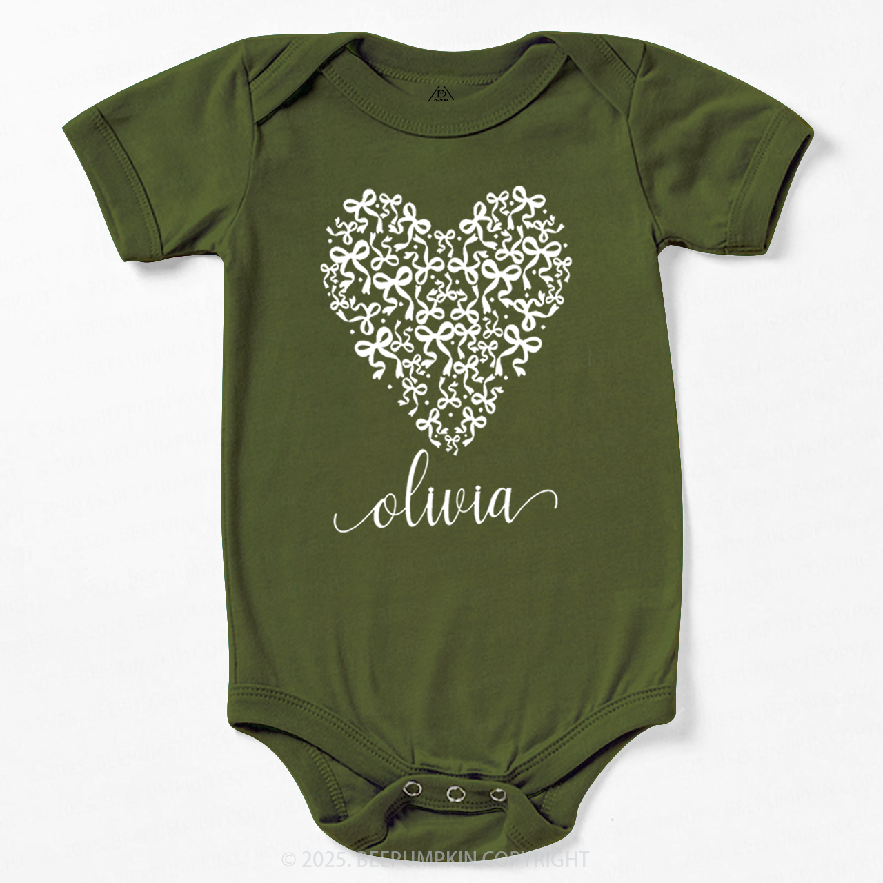 Personalized Name Butterfly Love Heart Bodysuit Beepumpkin