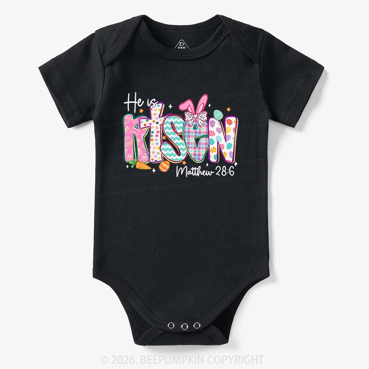 He Is Risen Christian Easter Bodysuit